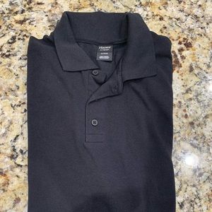 New Hanes XL mens black short sleeved collared shirt